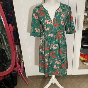 NWT Tawoy Green Floral Mini Dress